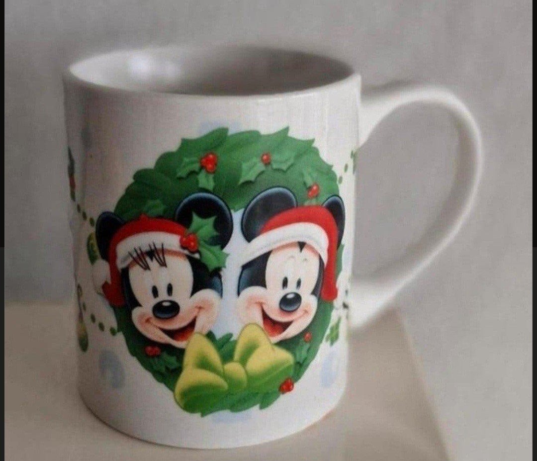 Disney Kerst Beker - Mickey en Minnie Mouse, Overige typen, Ophalen of Verzenden, Zo goed als nieuw, Steen/keramiek