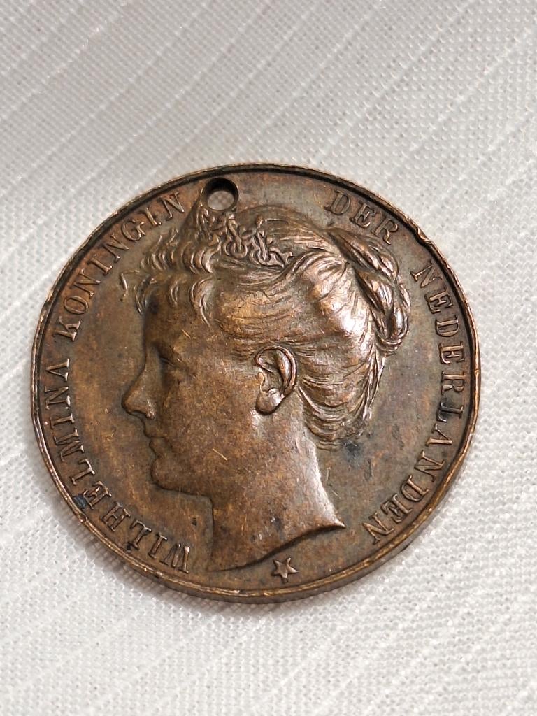 Wilhelmina penning 1898 (#48), Ophalen of Verzenden, Overige materialen, Nederland