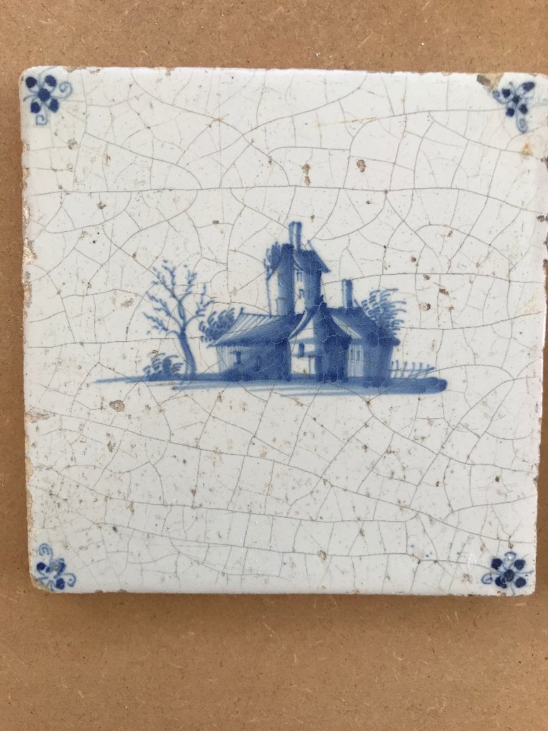 Tegel landschap ca. 1700 bodemvondst, Antiek en Kunst, Antiek | Keramiek en Aardewerk, Verzenden