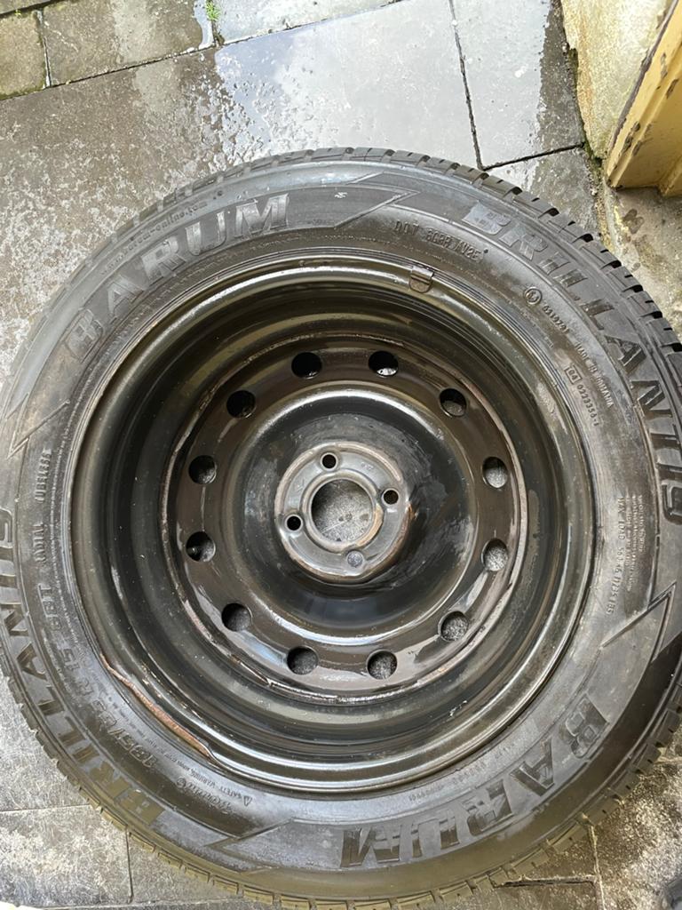 Barum Polaris 3 band op stalen velg 185/65 R15, Ophalen, Gebruikt