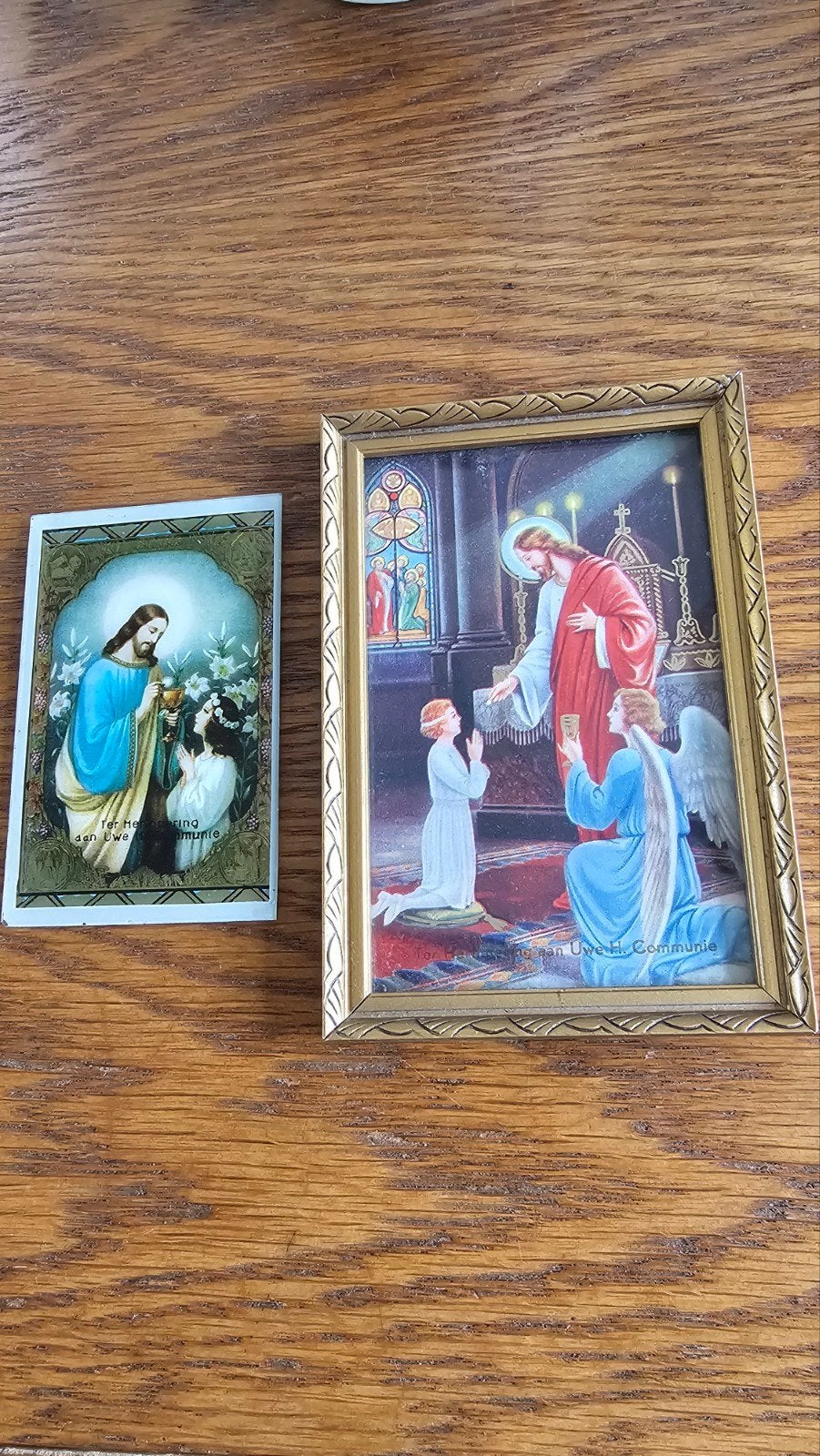 2 antieke communiekaarten, Abdij Weert, eind 18e/begin 19e, Ophalen of Verzenden
