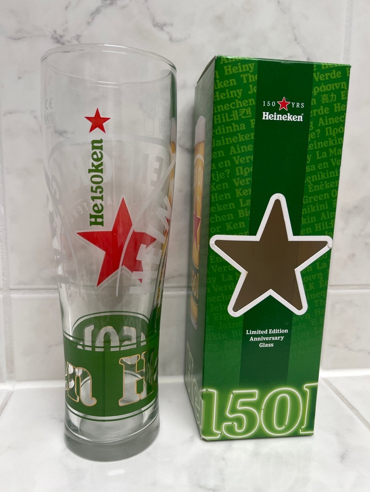 HEINEKEN GLAS - Pint glas 150 jaar Heineken, Ophalen of Verzenden, Nieuw, Glas of Glazen, Heineken