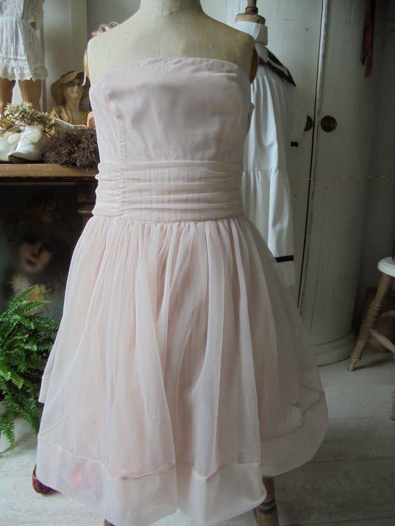 Vintage Roze Strapless Cocktailjurk met Tule, ballet/dans, Ophalen of Verzenden, Dames, Onbekend