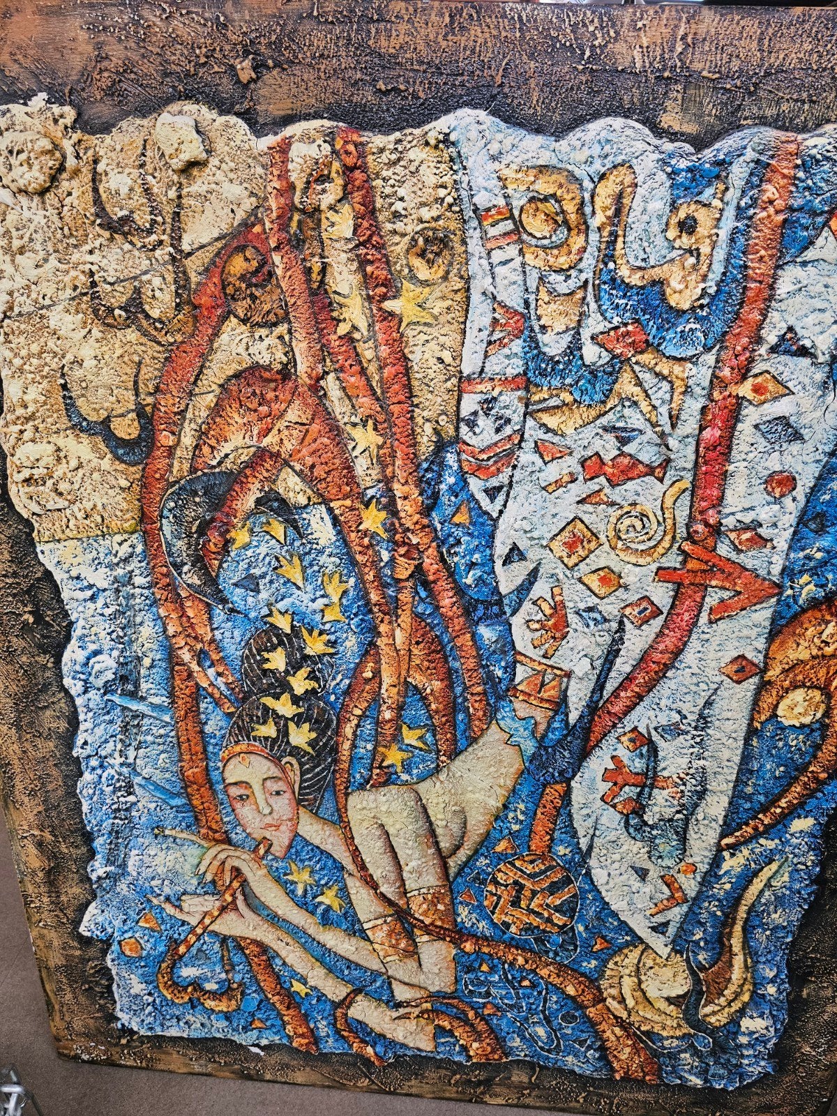 Uniek kunstwerk: Engel met gouden vlinders, Antiek en Kunst, Kunst | Schilderijen | Klassiek, Ophalen of Verzenden