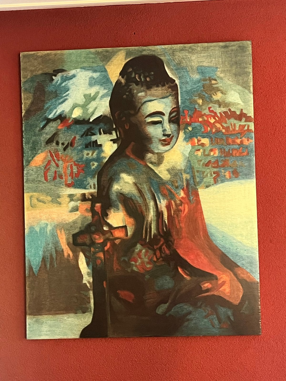 Schilderij Boeddha - Oosterse Kunst, Ophalen, Overig onderwerp, Handgeschilderd, Olieverf