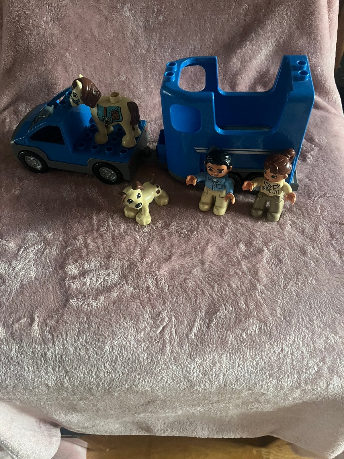 Duplo auto met paardentrailer, Ophalen of Verzenden, Gebruikt, Duplo