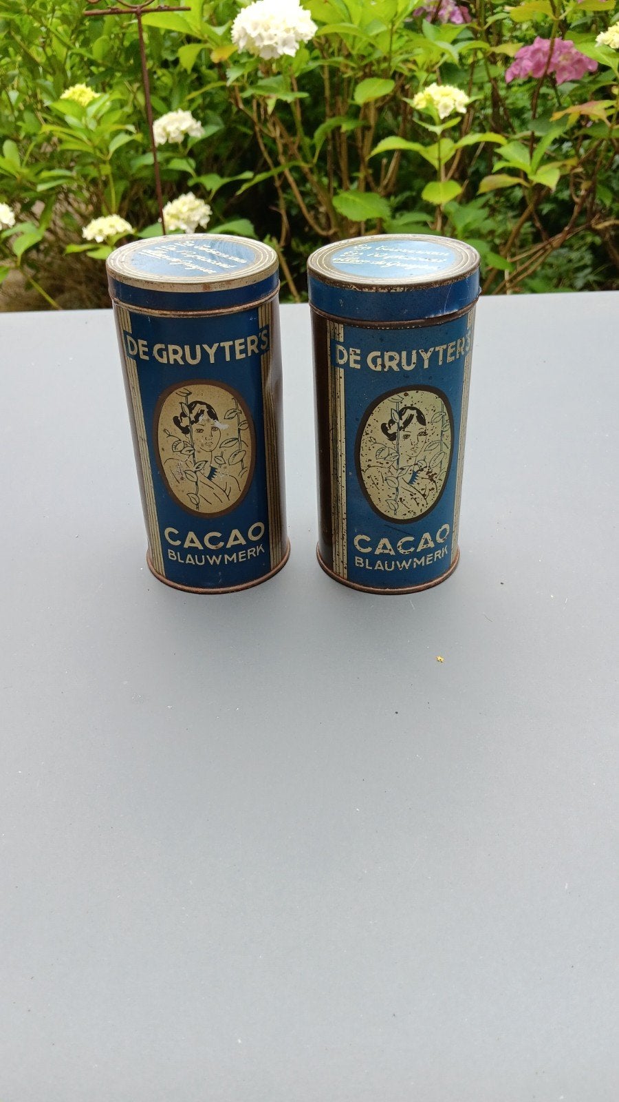2 vintage De Gruyter cacao blikken - Leeuwarden, Verzamelen, Blikken, Ophalen of Verzenden
