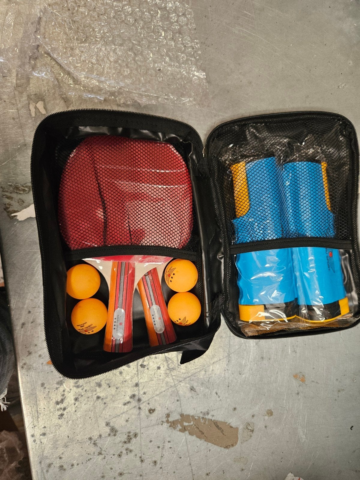 Pingpong set voor vakantie - Compleet in handige tas, Ophalen, Nieuw, Net, Batje(s) of Balletje(s)