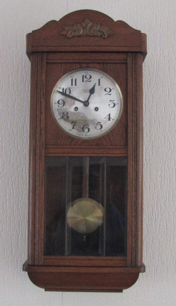 Wandklok met Pendule, Friedrich Mauthe Schwenningen, Ophalen of Verzenden