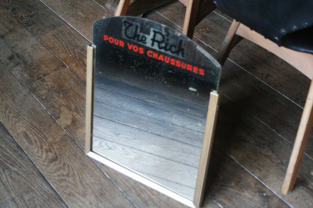 Passpiegel The Rich uit oude schoenenwinkel (1958), Ophalen, Gebruikt, Reclamebord
