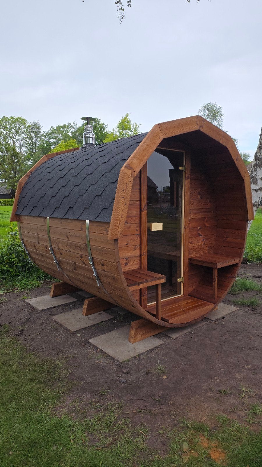 2,5M Barrel Sauna Gratis Levering en Plaatsing - 10% KORTING, Sport en Fitness, Sauna, Ophalen of Verzenden, Nieuw, Complete sauna