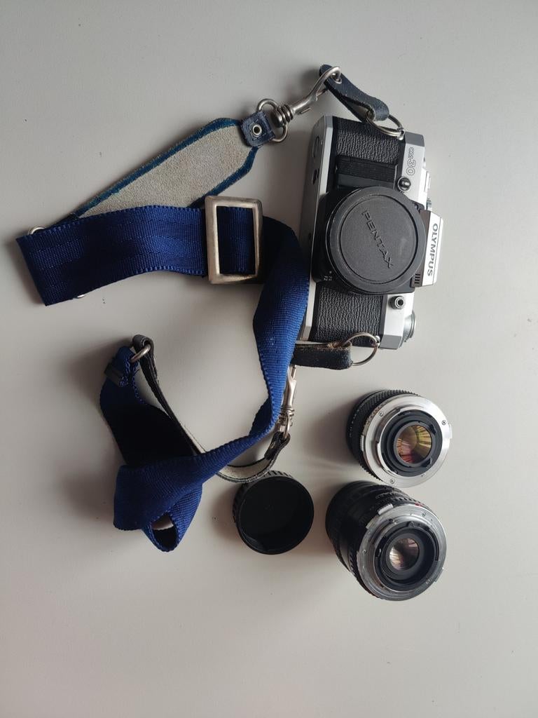 Olympus OM-30 spiegelreflexcamera met 2 lenzen, Audio, Tv en Foto, Fotocamera's Analoog, Ophalen of Verzenden, Gebruikt, Spiegelreflex