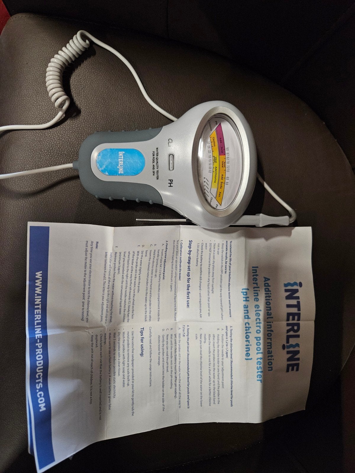 Interline Electro Zwembad Tester pH en Chloor, Ophalen, Gebruikt, Overige typen