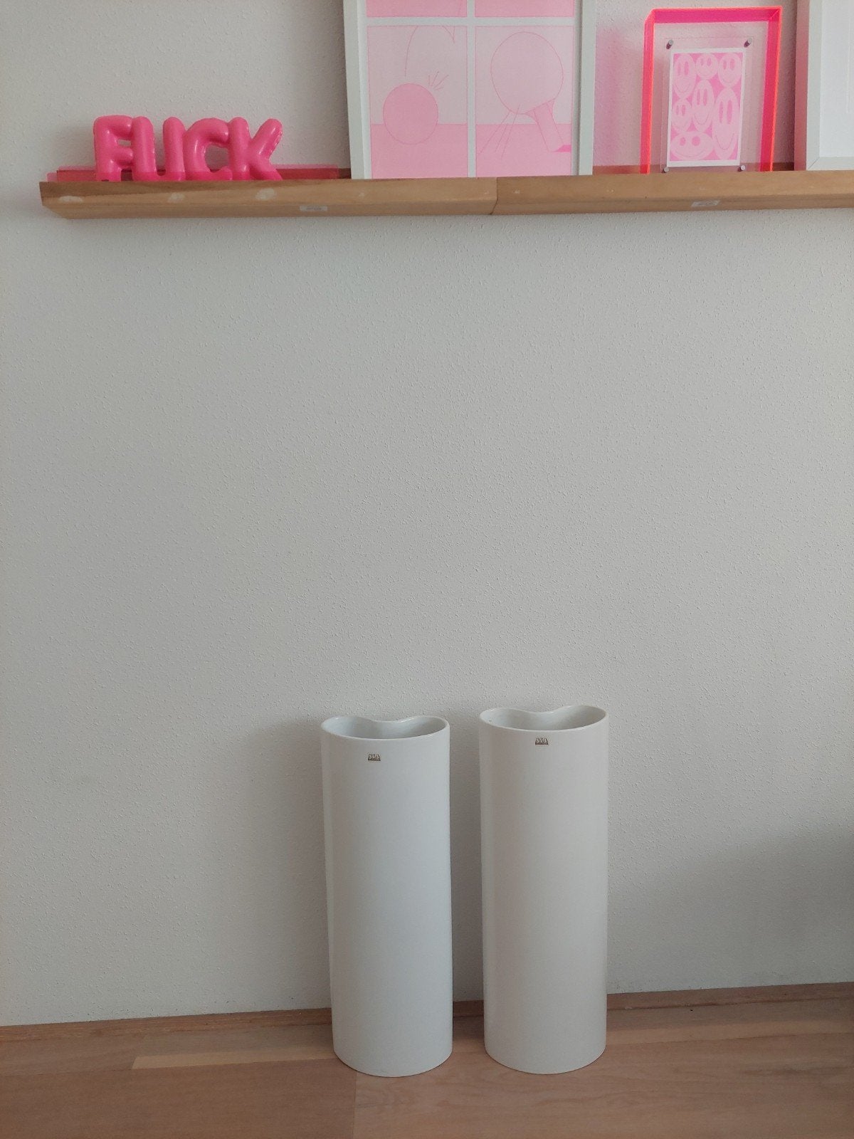 Set van 2 Asa Selection hoge vazen, wit keramiek, Ophalen of Verzenden, Zo goed als nieuw, Wit, Steen/keramiek