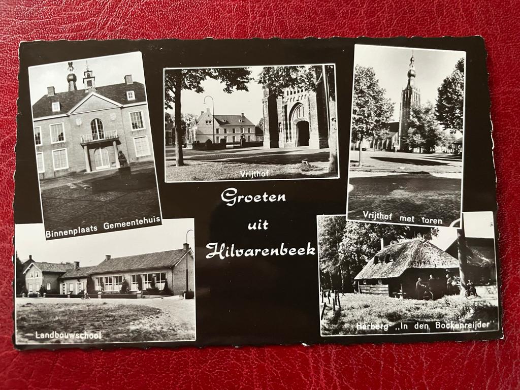 ansichtkaart van Hilvarenbeek ; Groeten uit Hilvarenbeek., Verzenden, 1940 tot 1960, Sterren en Beroemdheden