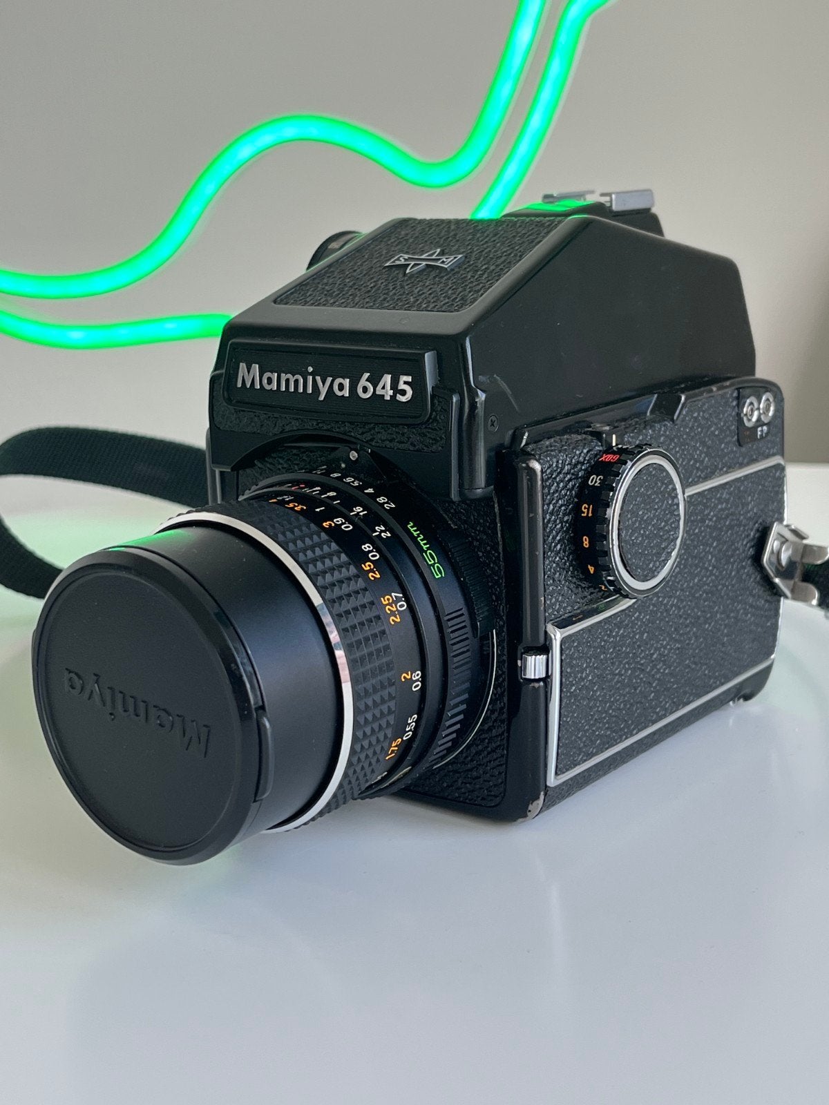 Mamiya 645 Medium Formaat Camera met 3 lenzen en koffer, Ophalen of Verzenden, Gebruikt, Spiegelreflex, Overige Merken