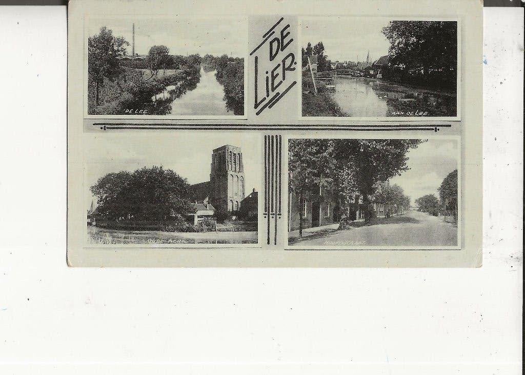 De Lier 4-Luik met Aan de Lee FOKA  1941, Ophalen of Verzenden, 1940 tot 1960, Gelopen