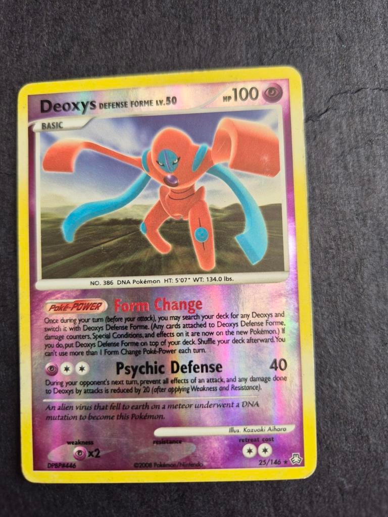 Deoxys Defense Forme Reverse Holo Pokémon Kaart, Ophalen of Verzenden, Gebruikt, Losse kaart, Foil