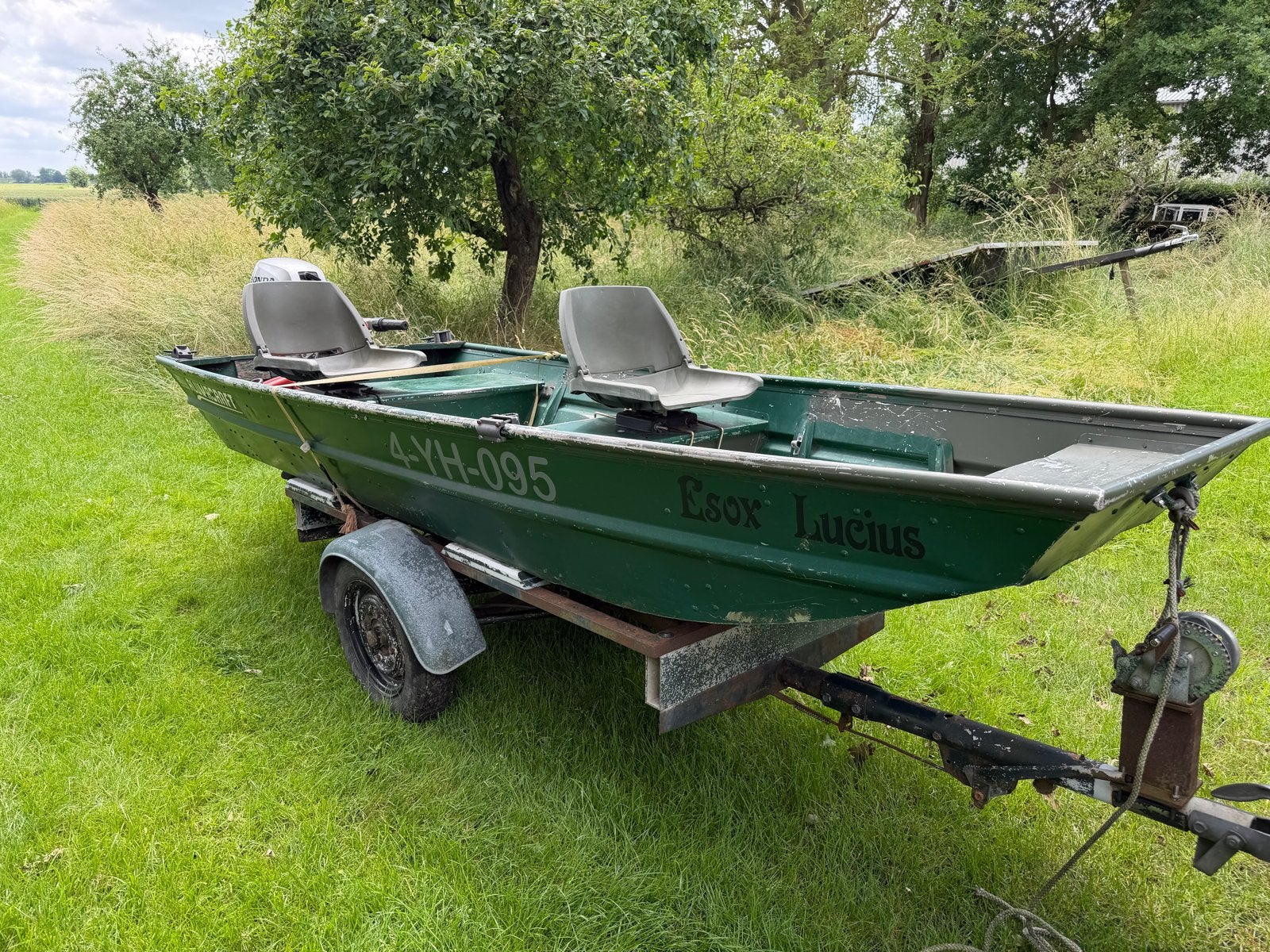 Alumacraft 1236 met honda 8pk 4takt, Gebruikt, 4 m, Buitenboordmotor, Aluminium
