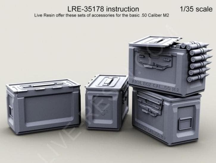 LiveResin LRE35178 WWII US Army .50 M2 Ammo Box - Open 1/35, Verzenden, Nieuw, 1:35 tot 1:50