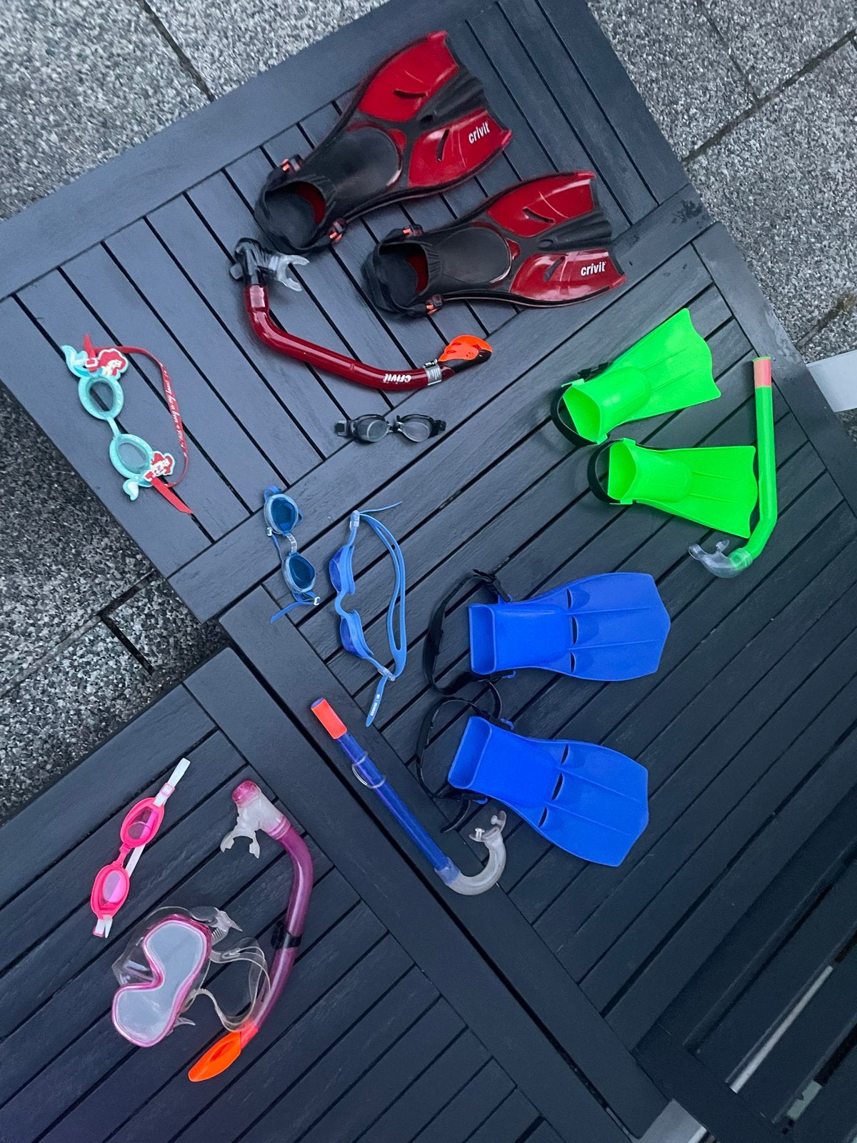 Diverse duik- en snorkelset voor kinderen en volwassenen, Ophalen of Verzenden, Zo goed als nieuw, Zwem- of Duikvliezen