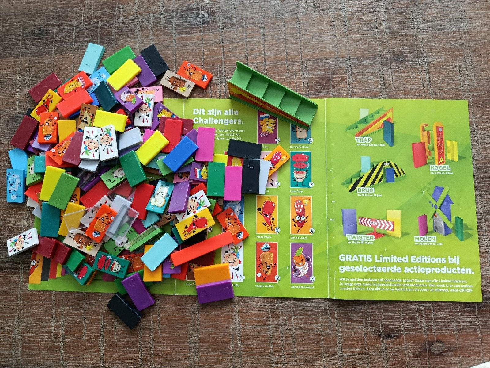 Domino Challenge stenen Plus actie (ca. 140 stuks), Ophalen of Verzenden, Gebruikt, Overige merken