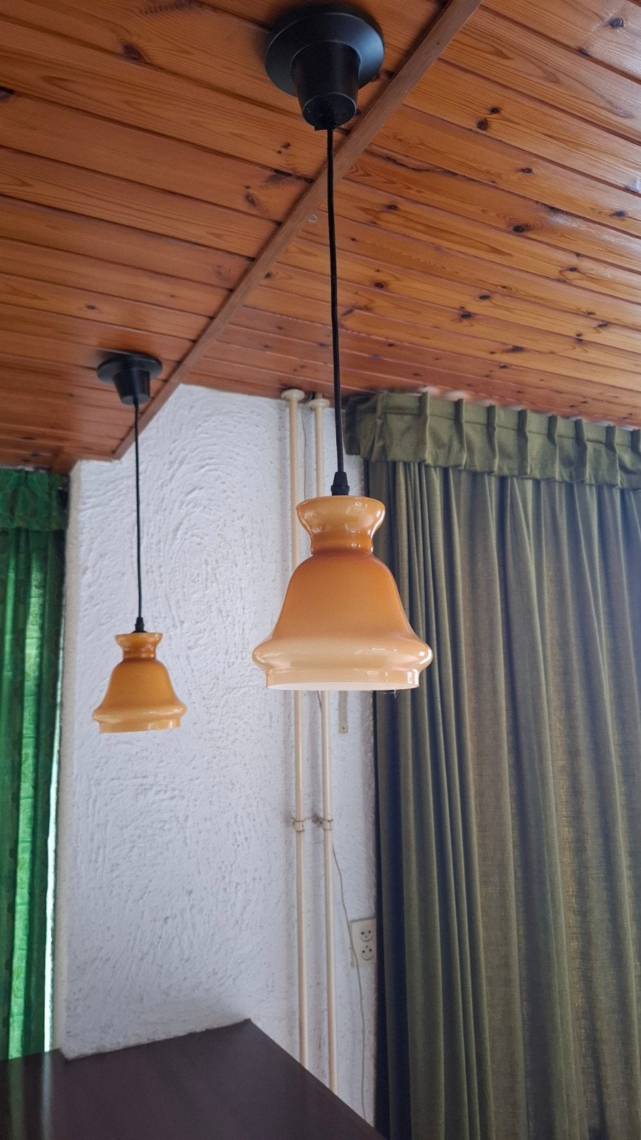 2 glazen kapjes circa 10 cm doorsnee jaren 70, Ophalen of Verzenden, Gebruikt, Glas, Vintage Jaren '70
