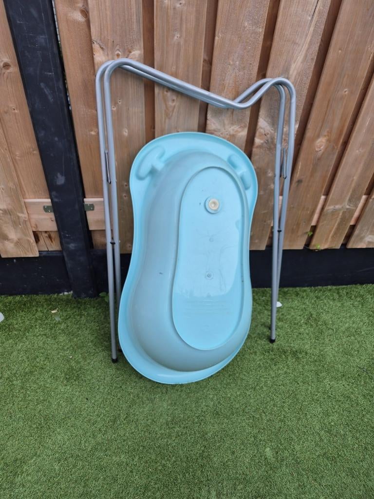 Babybadje met standaard - Lichtblauw, Ophalen of Verzenden, Gebruikt, Badje
