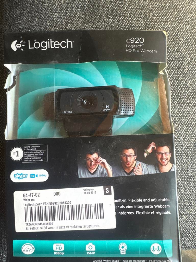 Logitech C920 HD Pro Webcam - Nieuw in doos, Computers en Software, Webcams, Nieuw, Ophalen of Verzenden, Windows, Monitorclip