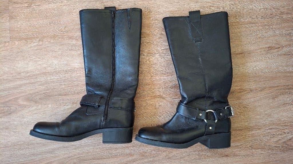 Manfield - Zwarte Dames laarzen - maat 42 - Als Nieuw, Hoge laarzen, Zwart, Ophalen of Verzenden, Zo goed als nieuw