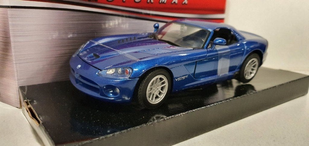 Dodge Viper SRT-10 Hard Top 2003 Blauw, Hobby en Vrije tijd, Modelauto's | 1:24, Auto, Motormax, Motormax, Nieuw