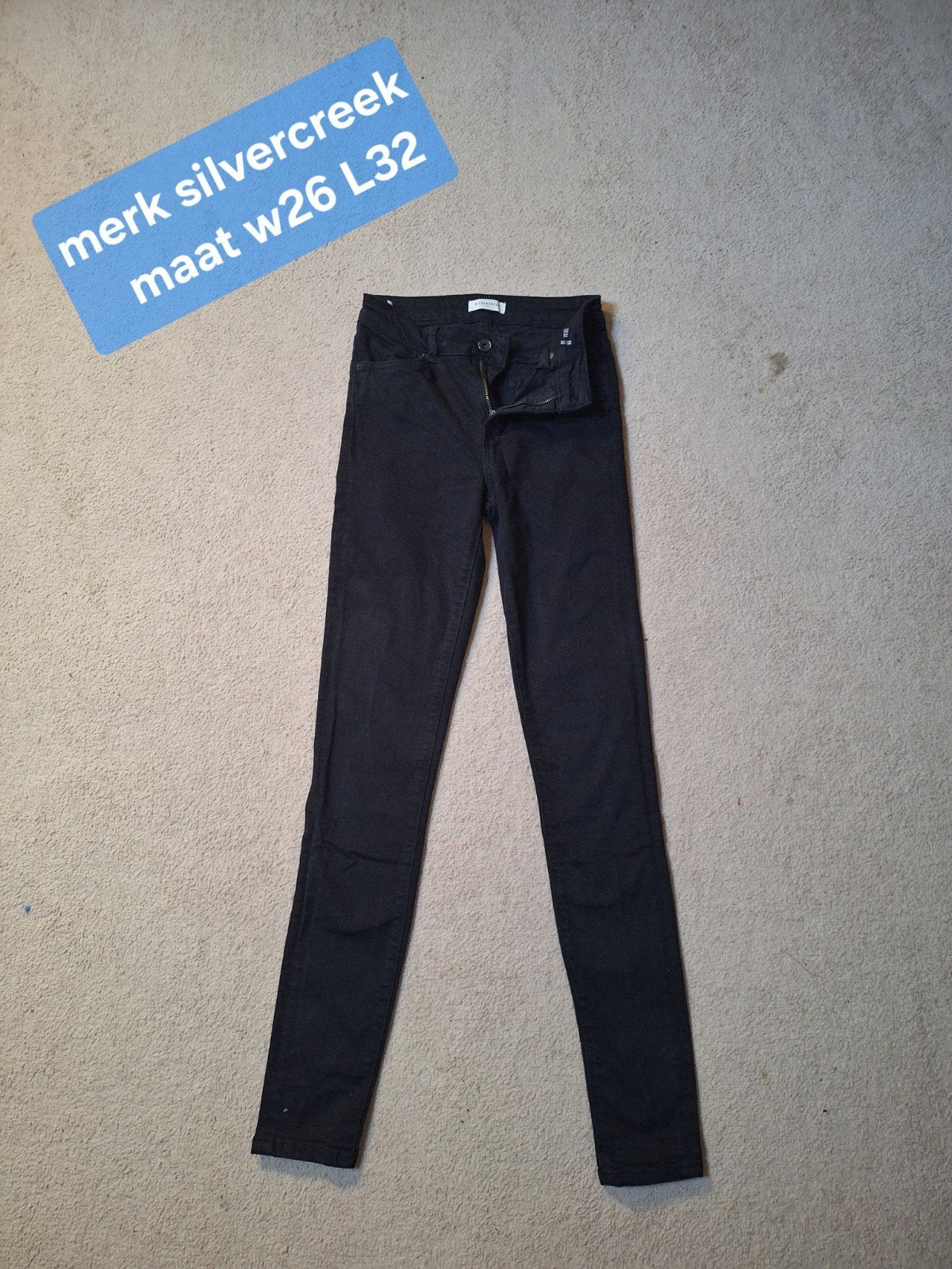 Silvercreek zwarte jeans W26 L32, Zwart, Ophalen of Verzenden, Zo goed als nieuw, W27 (confectie 34) of kleiner