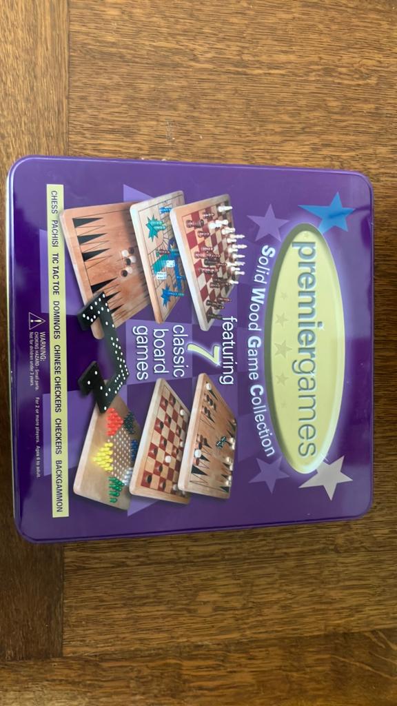 Premiergames 7-in-1 Klassieke Houten Bordspellen compleet!, Hobby en Vrije tijd, Gezelschapsspellen | Bordspellen, Een of twee spelers