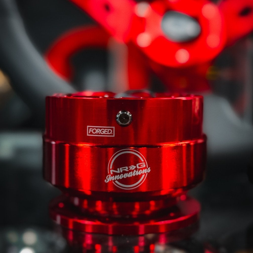NRG Sportstuur leder 350mm rood + quick release stuurnaaf, Ophalen of Verzenden