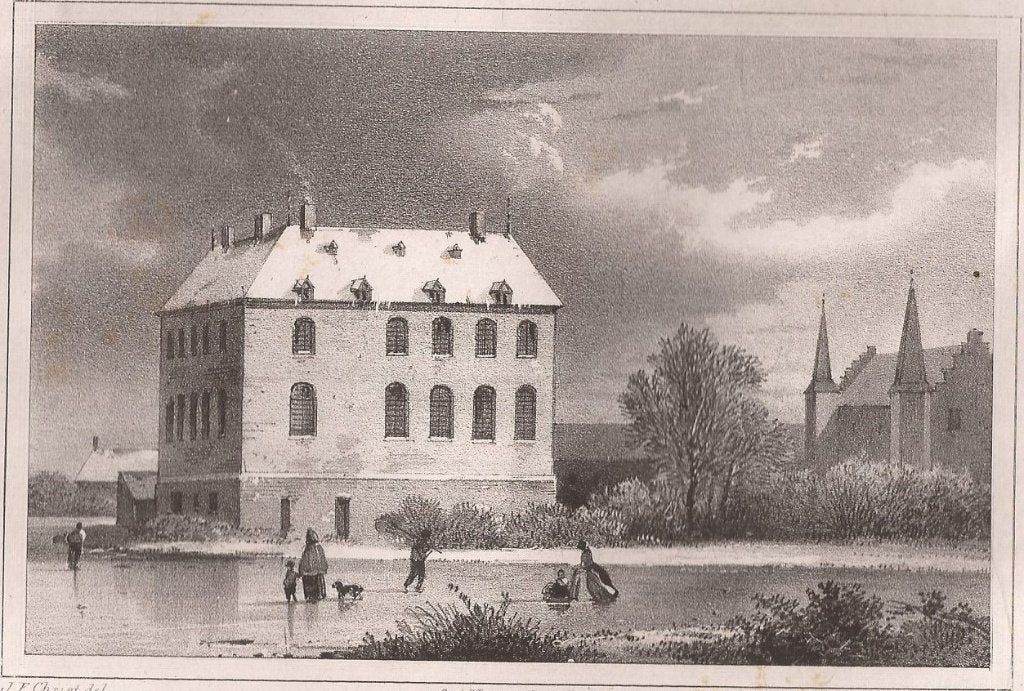 De Kommanderij in Gemert Noord-Braband Litho 1846, 1800 - 1899, Architectuur, Ophalen of Verzenden, Blanco verso