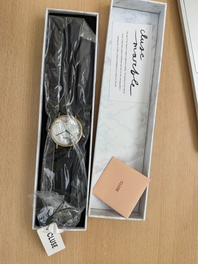 Cluse horloge marmer, Overige merken, Leer, Polshorloge, Nieuw