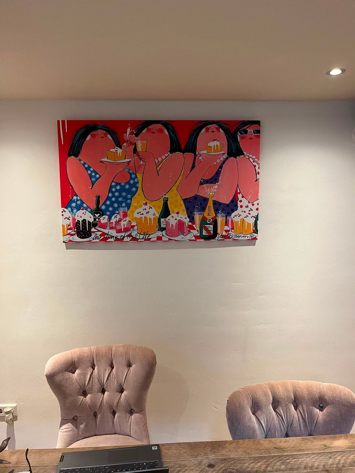 Dikke dames schilderij, Ophalen