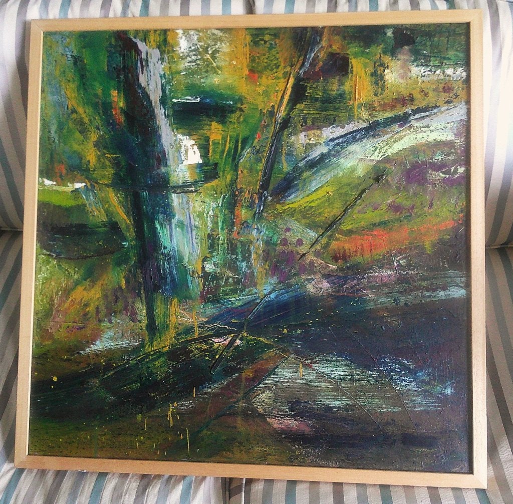 "Field" - Ladang 1996 - Nahum Suwarsita (geb.1965 Indonesië), Antiek en Kunst, Kunst | Schilderijen | Klassiek, Doek, Expressionistisch