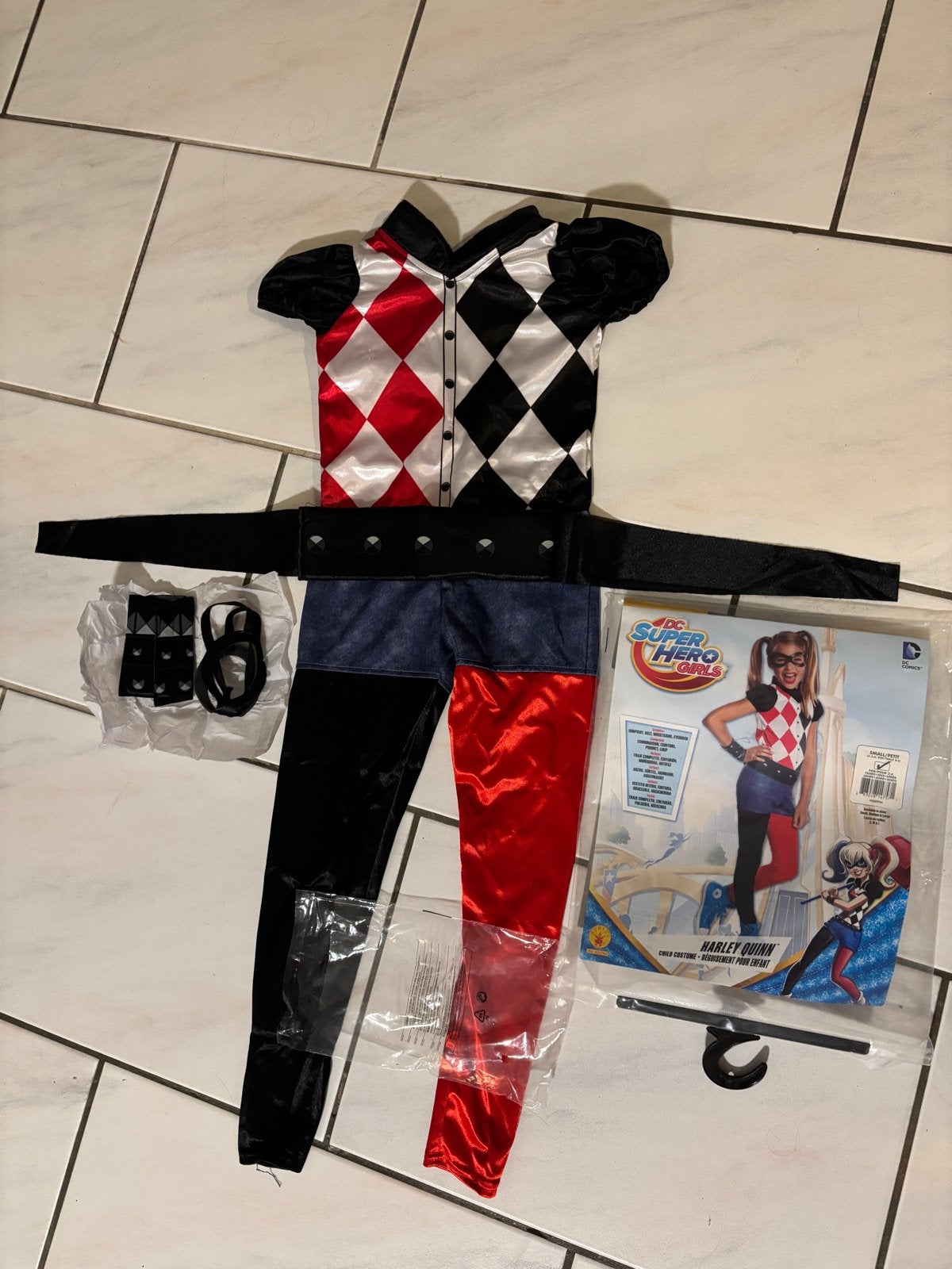 Harley Quinn kostuum DC Super Hero Girls - Maat Small, Ophalen, Zo goed als nieuw, 104 of kleiner, Meisje