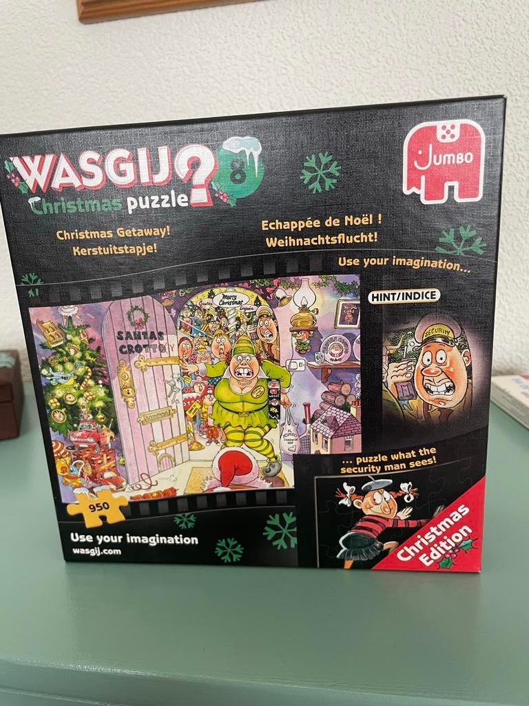 Wasgij puzzel Kerstuitstapje 950 stukjes kopen of ruilen, Ophalen of Verzenden, 500 t/m 1500 stukjes, Gebruikt, Legpuzzel