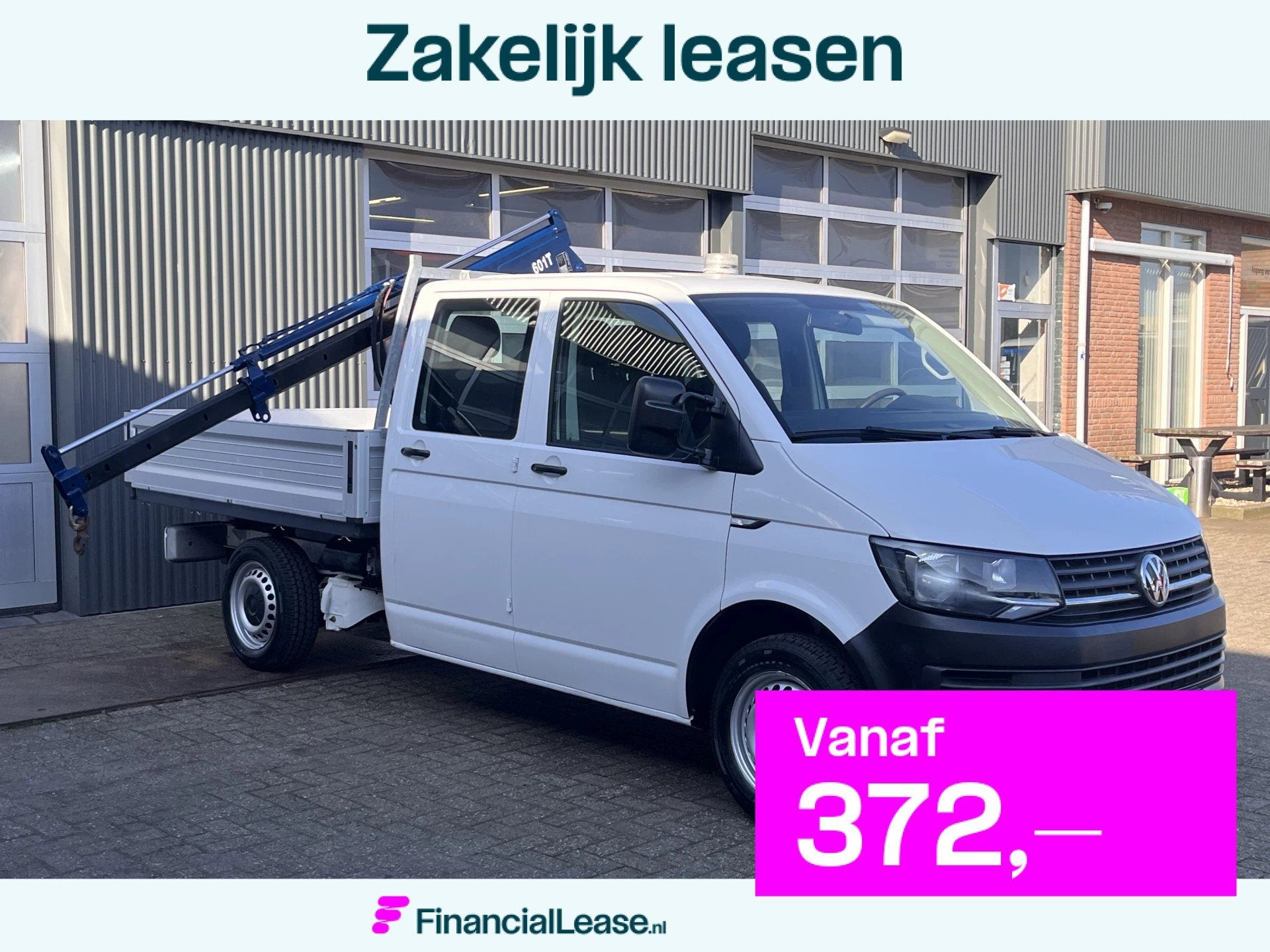 Volkswagen Transporter 2.0 TDI L2H1 DC Laadkraan Airco Trekh, Voorwielaandrijving, Dealer onderhouden, Gebruikt, 4 cilinders