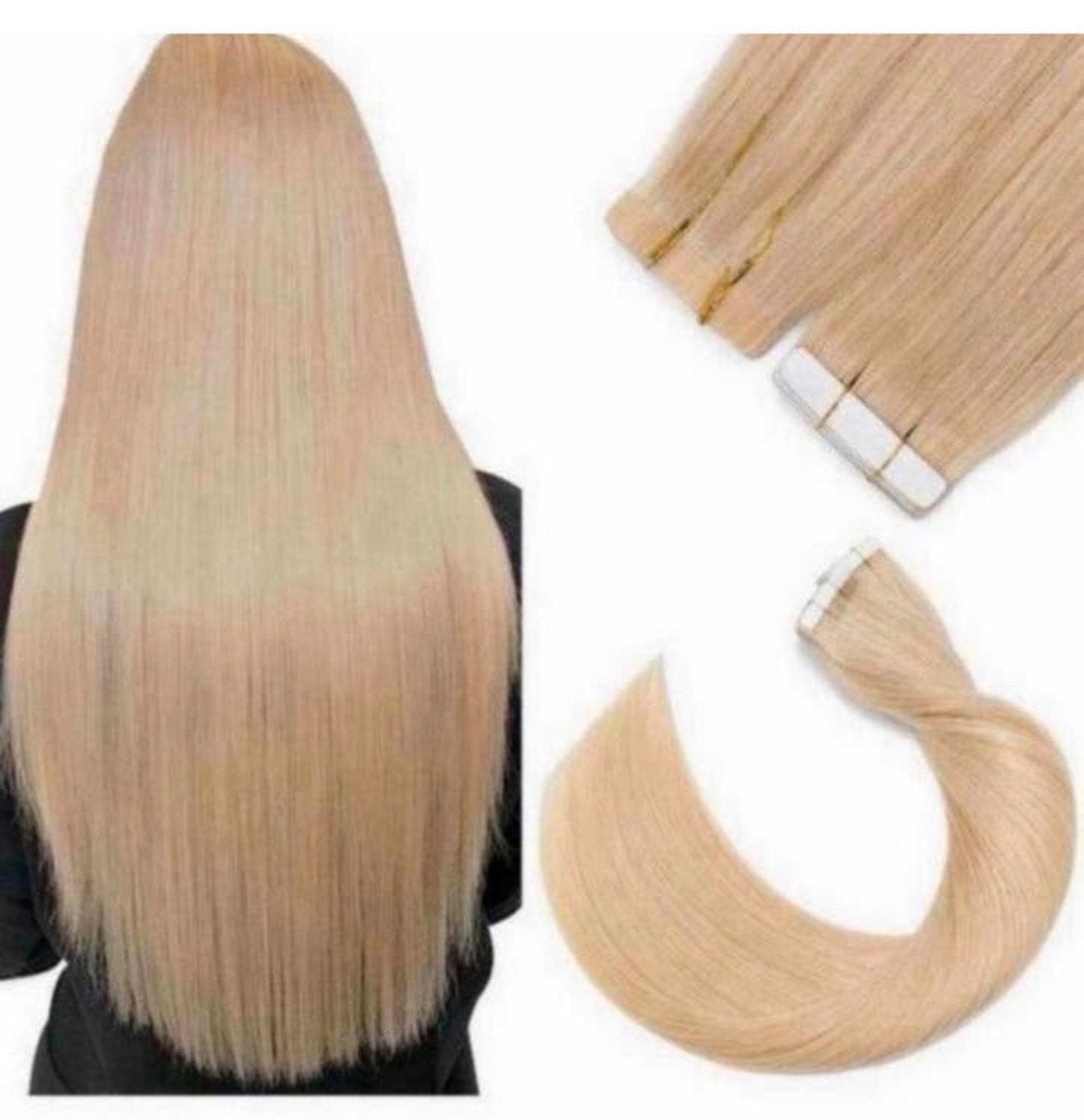 Echt Haar extensions Neutraal blonde blond - 31cm 12” 20pcs, Nieuw, Ophalen of Verzenden, H, H