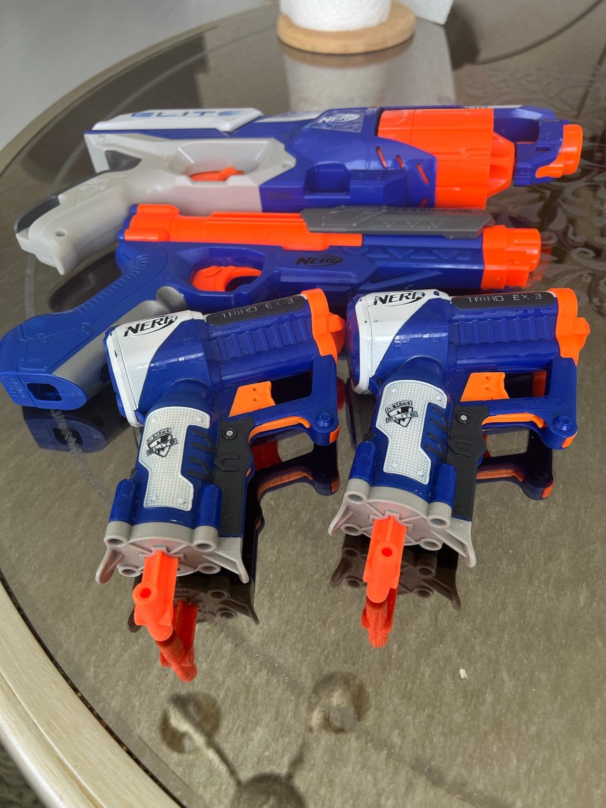 Nerrf Blaster Set: Disruptor, Sharpfire & 2 Triad EX-3, Kinderen en Baby's, Speelgoed | Overig, Gebruikt, Jongen of Meisje, Ophalen of Verzenden