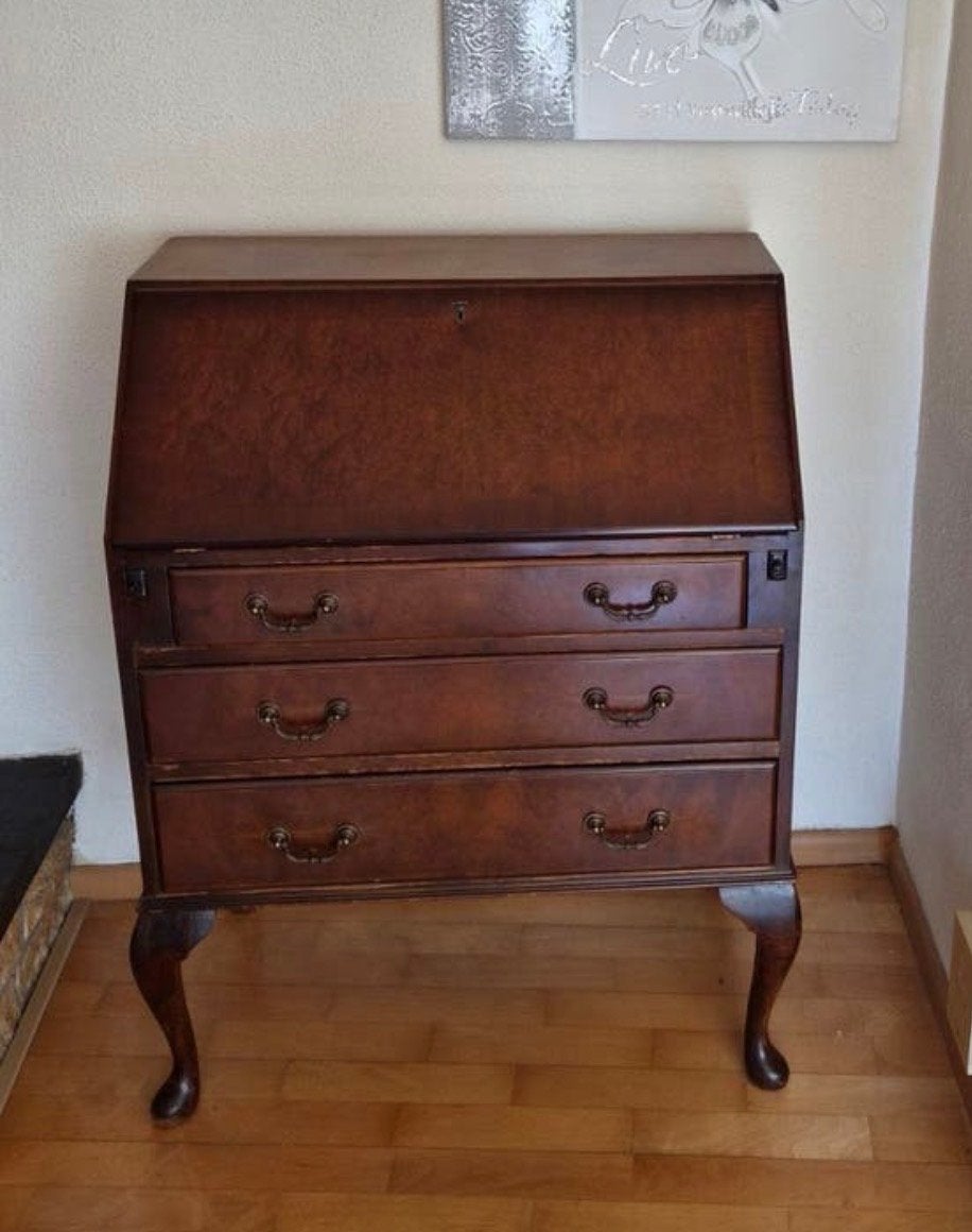 Vintage secretaire kastje met schrijfblad, Ophalen