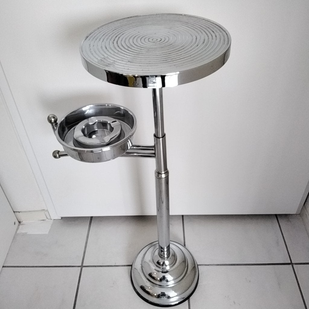 Chroom bijzettafeltje  /  borrel - rooktafeltje  - vintage, Overige materialen, Zo goed als nieuw, 60 cm of meer, Vintage