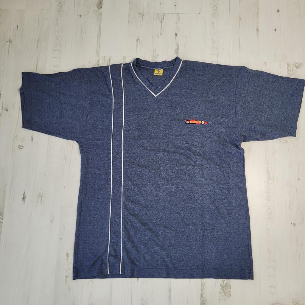 Vintage 1999 Ferrari T-shirt XXL Schumacher gebordiurd logo, Ferrari, Blauw, Overige maten, Ophalen of Verzenden