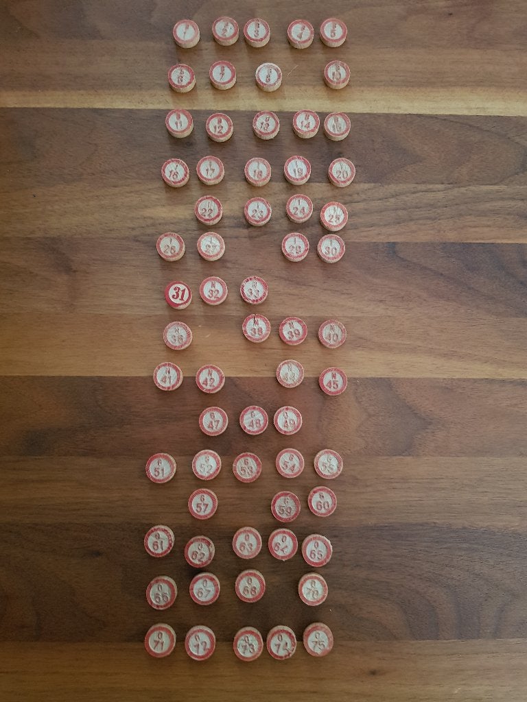 Houten letters voor bingo spel., Hobby en Vrije tijd, Ophalen of Verzenden, Gebruikt