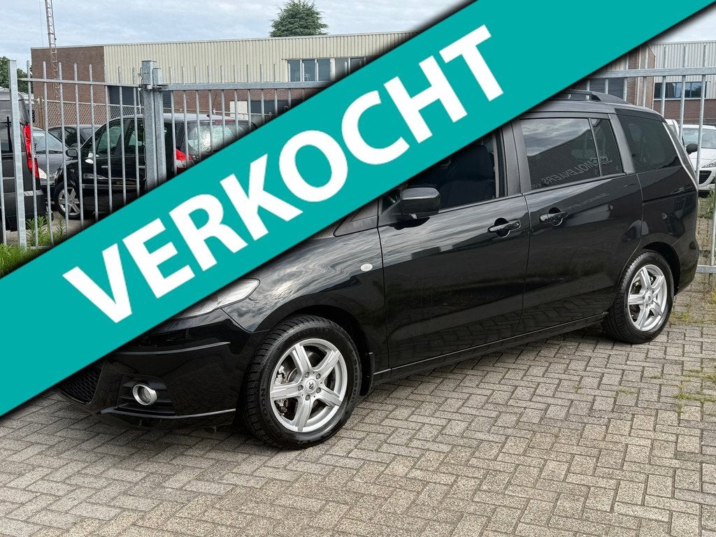 Mazda 5 1.8 S 7 persoons! Airco ECC l TREKHAAK l Stoelverwar, Auto's, Mazda, Stof, Gebruikt, Zwart, 4 cilinders