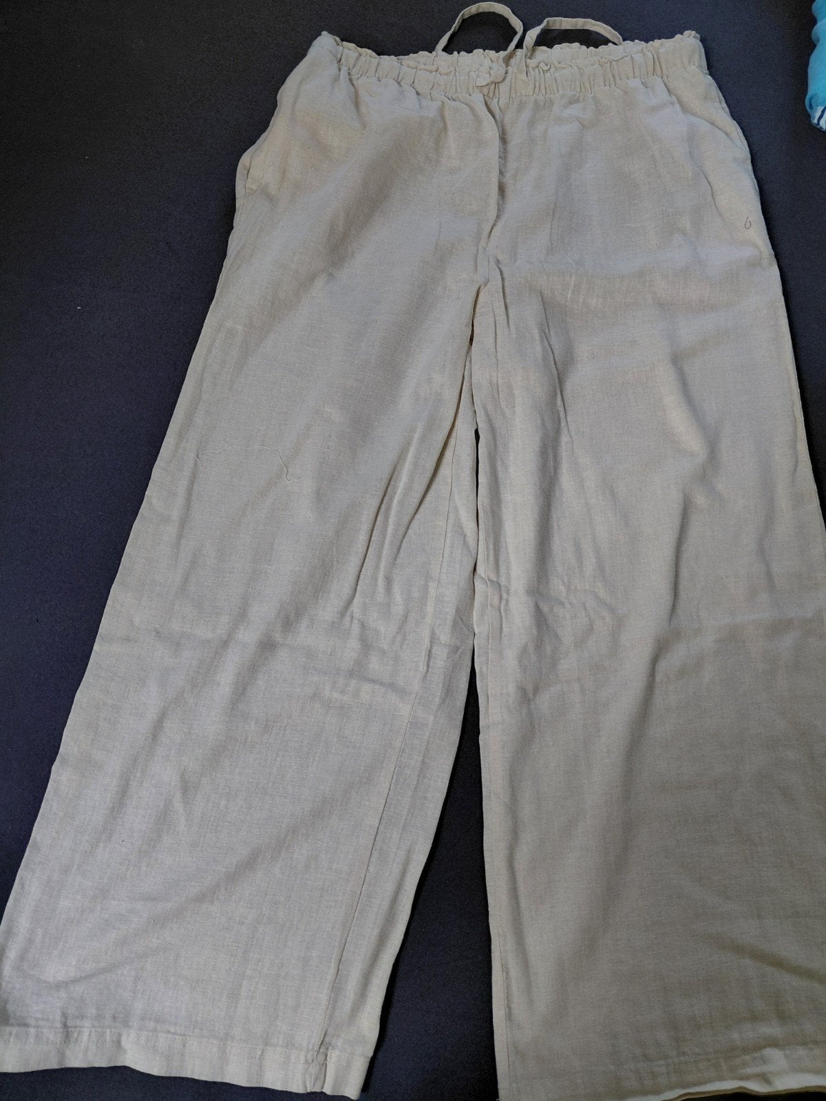 esmara linnen broek maat 42 beige, Beige, Maat 42/44 (L), Zo goed als nieuw, Lang