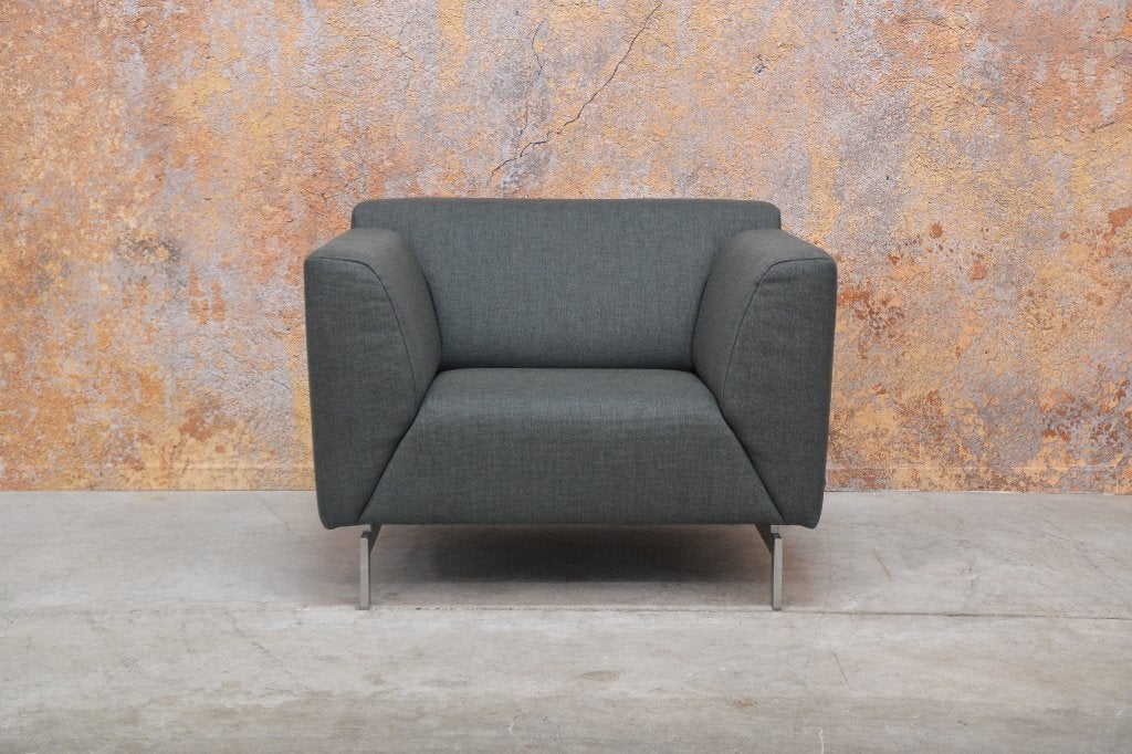 ZGANieuw grijsgroene stoffen Rolf Benz Linea design fauteuil